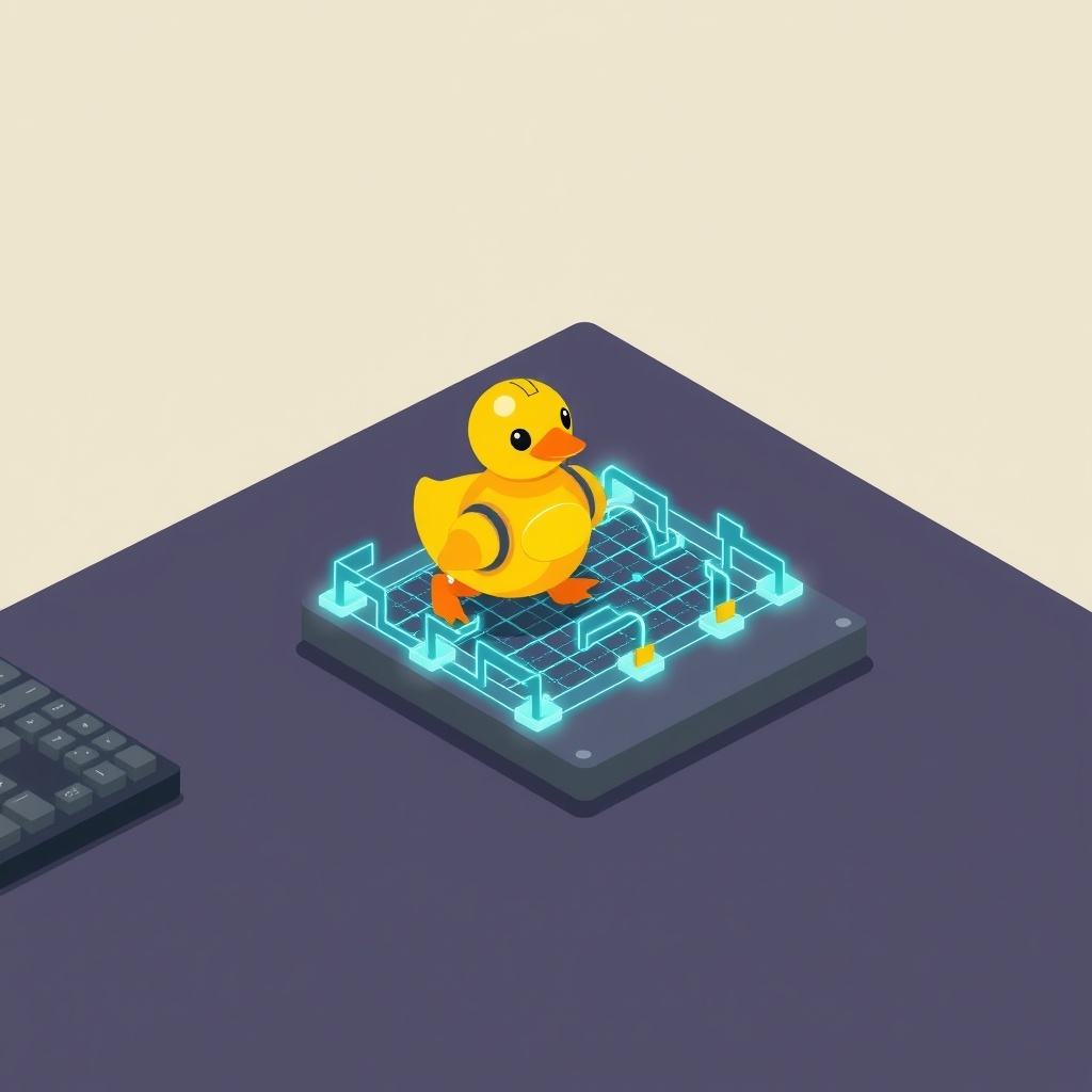 Un micro-robot navegando un entorno de simulación de estructura de alambre.