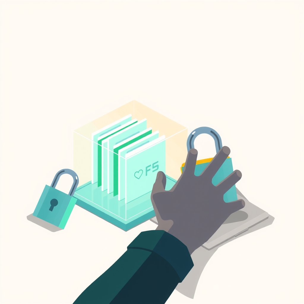 A glass box with digital files and a padlock, symbolizing AI data privacy concerns.