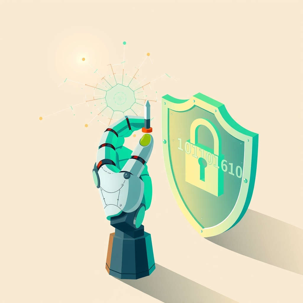 A robotic hand using a digital tool to break a glass security shield.