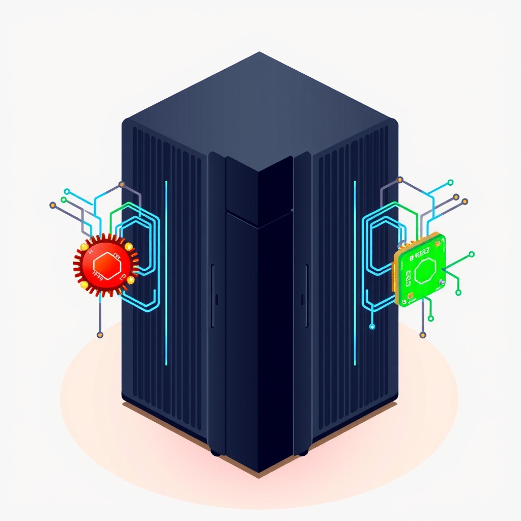 Giá đỡ máy chủ kết nối với chip Nvidia và Huawei